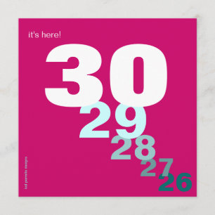 Funny Birthday Countdown for Her Party Invitation Kaart