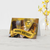 Funny Birthday for Husband Bucket of Beer Kaart (Gele Bloem)