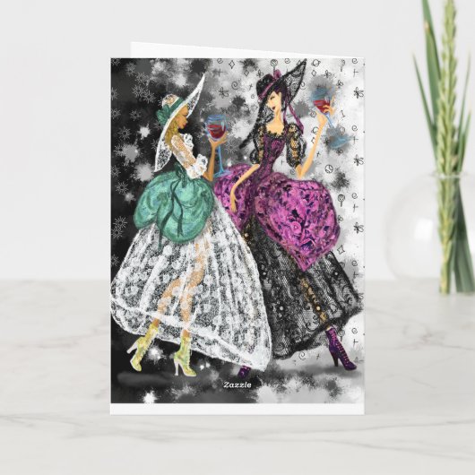 Funny Birthday Kaart Dames Drink Wijn - Proost (Achterkant)