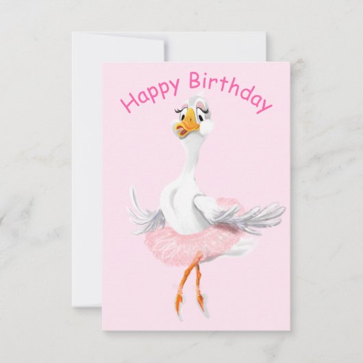 Funny Birthday Kaart met Ballerina Duck (Voorkant)
