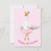 Funny Birthday Kaart met Ballerina Duck (Achterkant)