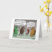 Funny Birthday Kaart met CUTE ANIMALS (Gele Bloem)