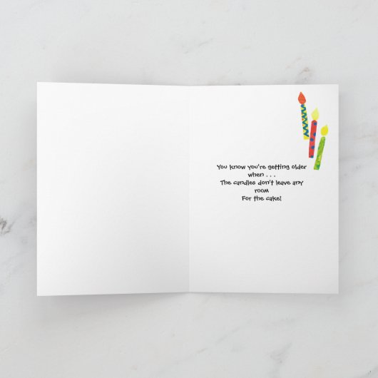 Funny Birthday Kaart met kaarsen (Binnen)