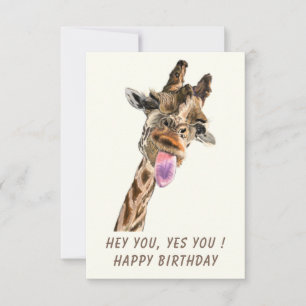 Funny Birthday Kaart met Playful Giraffe - Smile