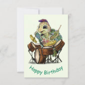 Funny Birthday Kaart met Turtle Drummer (Achterkant)