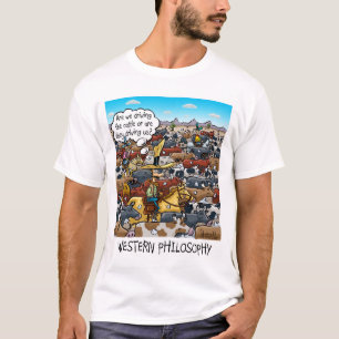 Funny Birthday-kaart met Westerne filosofie T-shirt