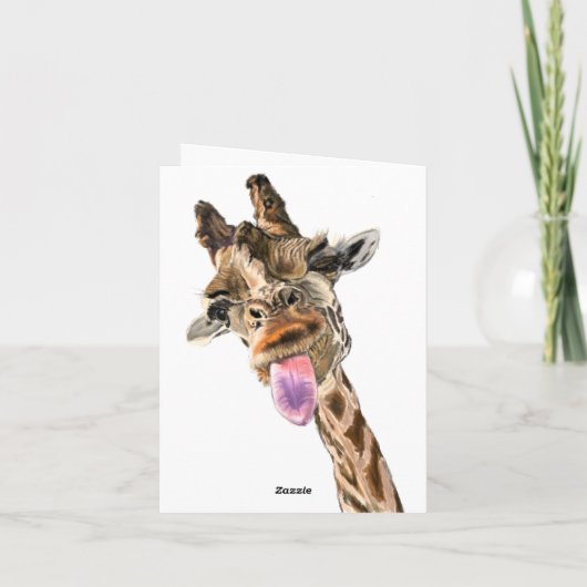 Funny Birthday Kaart Playful Giraffe - Smile (Achterkant)