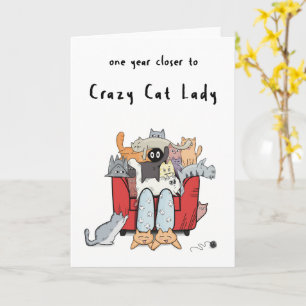 Funny Birthday Kaart voor Cat Lovers