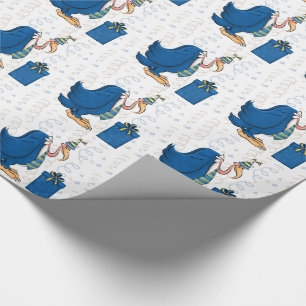 Funny Birthday Old Male Buzzard in Blue Stripe Str Cadeaupapier