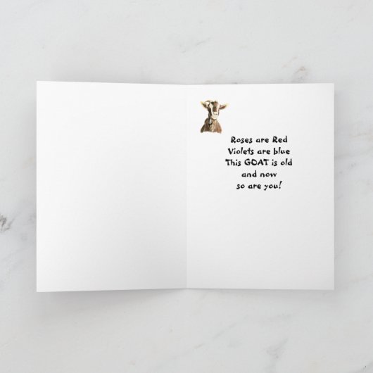 Funny Birthday Over the Hill Old Goat Humor Kaart (Binnen)