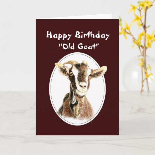 Funny Birthday Over the Hill Old Goat Humor Kaart (Gele Bloem)