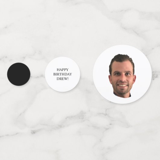 Funny Birthday Party Face Black and White Custom Confetti (Achterkanten)