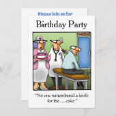 Funny Birthday Party Invitations Kaart (Voorkant / Achterkant)