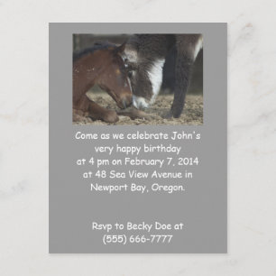 Funny Birthday Party nodigt paarden aanpasbaar uit Kaart