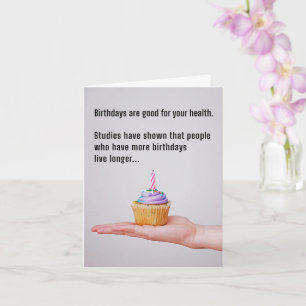 Funny Birthday Quote met Cupcake Kaart