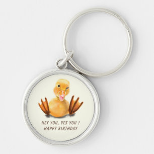 Funny Birthday Sleutelhanger Playful Winking Ducki