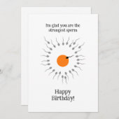 Funny Birthday Strongest Sperm Kaart (Voorkant / Achterkant)