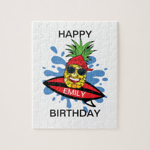 Funny Birthday Surfing Pineapple Legpuzzel