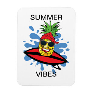 Funny Birthday Surfing Pineapple Magneet