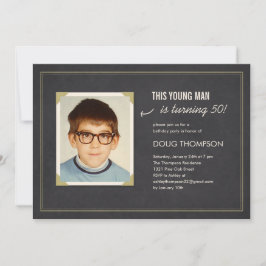 Funny Birthday-uitnodigingen met een oude foto Kaart