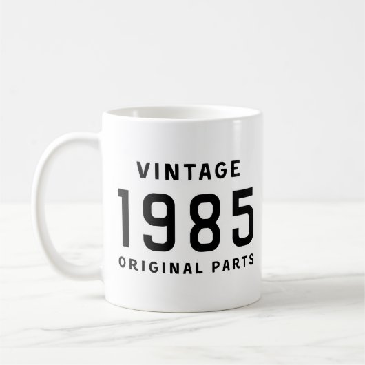 Funny Birthday Vintage 1985 Original Parts Mug (Gauche)