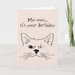 Funny Birthday wil een kat worden Kaart
