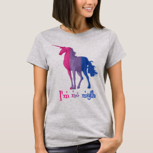Funny Bisexual Flag Colors Unicorn "Ik ben No Myth T-shirt