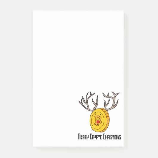 Funny Bitmunt Reindeer Merry Crypto Kerstmis Post-it® Notes (Voorkant)