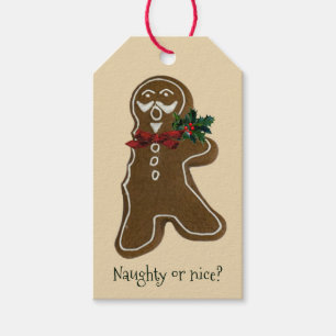 Funny Bitten GingerbrooMan Cadeaulabel
