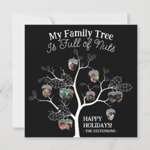 Funny Black Afbeelding Family Tree is vol met note Feestdagenkaart