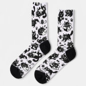Funny Black and White Cats Pattern Socks Sokken (Links)