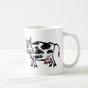 Funny Black and White Cow Cartoon Koffiemok