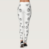 Funny Black and White Stick Man Facets Design Leggings (Achterkant)