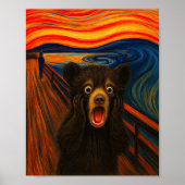 Funny Black Bear Scream Inspired Poster (Devant)
