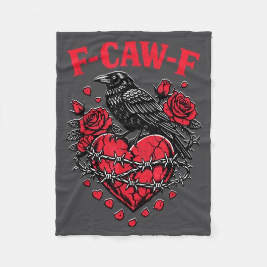 Funny Black Bird F-caw-f Anti Valentines Day Singl Fleece Deken (Voorkant)