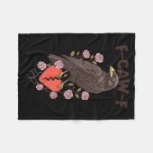 Funny Black Bird F-caw-f Anti Valentines Day Singl Fleece Deken (Voorkant (Horizontaal))