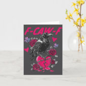Funny Black Bird F-caw-f Anti Valentines Day Singl Kaart (Gele Bloem)