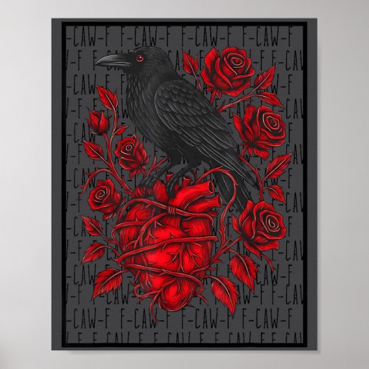 Funny Black Bird F-caw-f Anti Valentines Day Singl Poster (Voorkant)