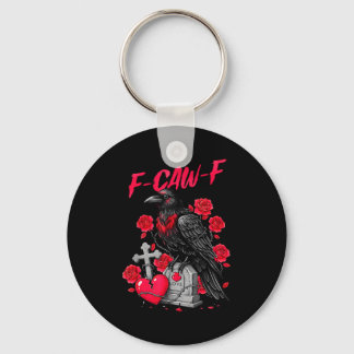 Funny Black Bird F-caw-f Anti Valentines Day Singl Sleutelhanger