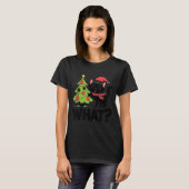 Funny Black Ca Pushing Christmas Tree Over Cat Wha T-shirt (Voorkant volledig)