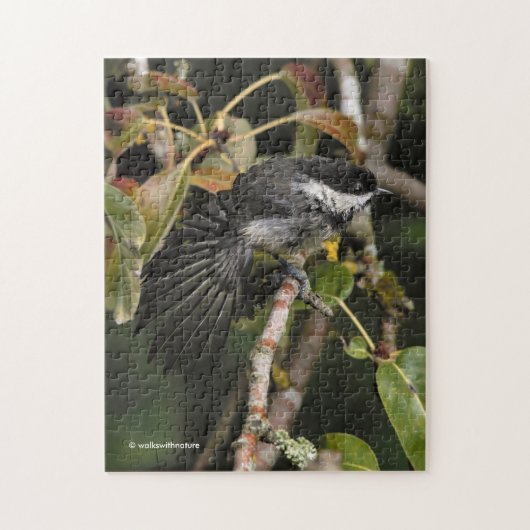 Funny Black-Capped Chickadee, met een reet Legpuzzel (Verticaal)