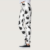 Funny Black Cat Cartoon Pattern Leggings (Gauche)