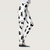 Funny Black Cat Cartoon Pattern Leggings (Droite)