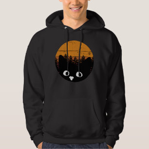 Funny Black Cat Cat Retro Design Hoodie