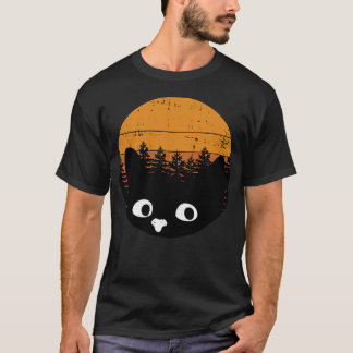 Funny Black Cat Cat Retro Design T-shirt