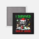 Funny Black Cat Christmas I Survived 67 Days Of Sc Magneet (Voorkant / Achterkant)