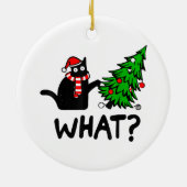Funny Black Cat Gift met kerstboom over C Keramisch Ornament (Achterkant)