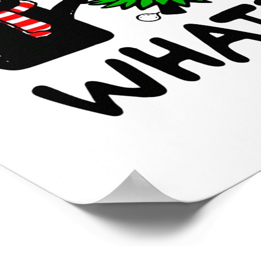 Funny Black Cat Gift met kerstboom over C Poster (Hoek)