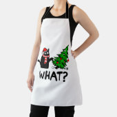 Funny Black Cat Gift met kerstboom over C Schort (Insitu)