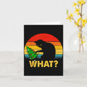 Funny Black Cat Gift Pushing Christmas Tree Over C Kaart (Gele Bloem)